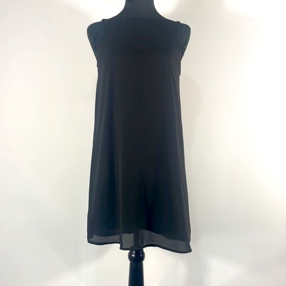 Miami Black Back Bow Dress, Small, Sheer with slip,mini, little black dress - Picture 10 of 10